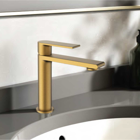 Смеситель для раковины Vincea Vogue VBF-1V1BG золото матовое